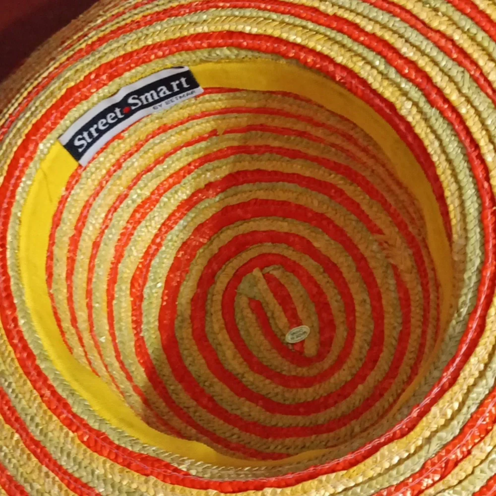 Street smart by Betmar women's orange green and tan summer hat 🌞⛱️